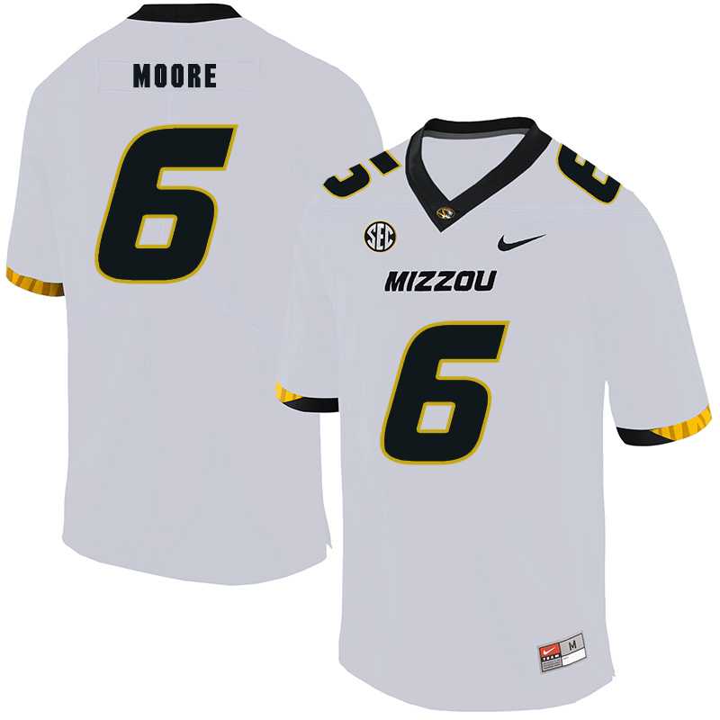 Missouri Tigers #6 J'Mon Moore White Nike College Football Jersey